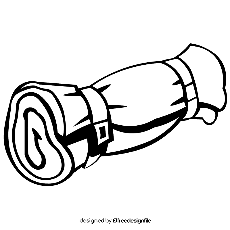 Sleeping bag bundle black and white clipart