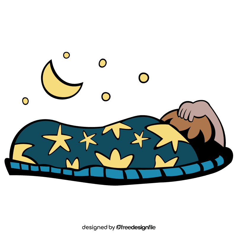 Sleeping bag night clipart
