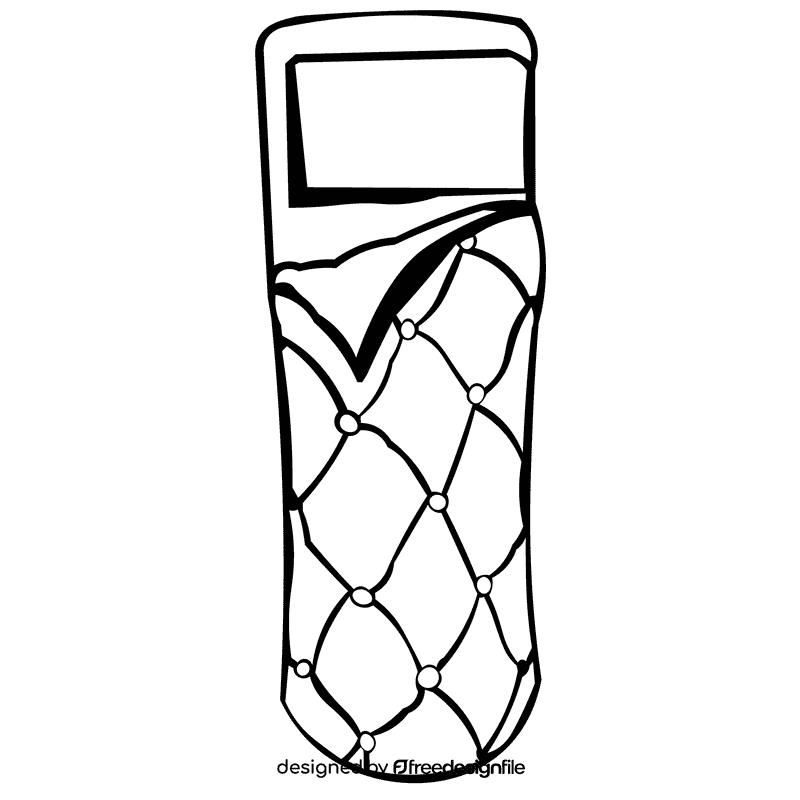 Sleeping bag reticulate black and white clipart
