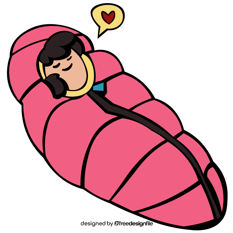Sleeping bag sleeping clipart