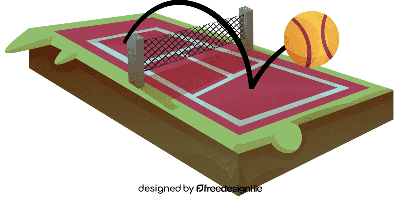 Tennis court ball clipart