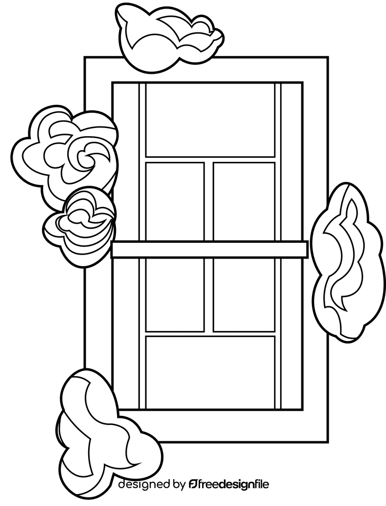 Tennis court bushes black and white clipart