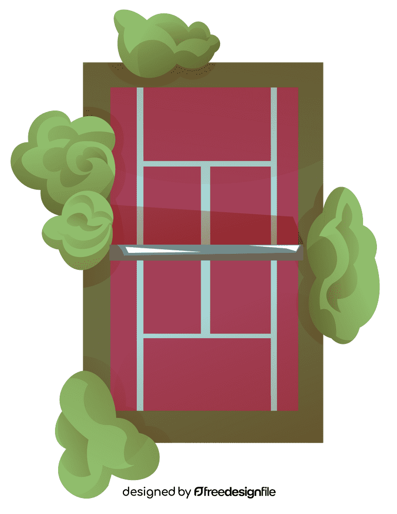 Tennis court bushes clipart