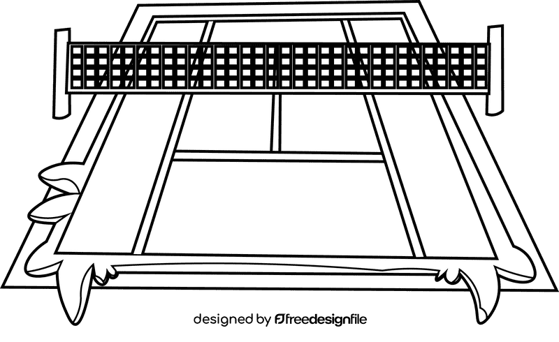 Tennis court perspective black and white clipart