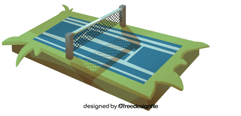 Tennis court three quarters clipart