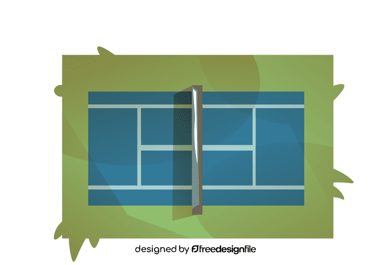 Tennis court upside clipart
