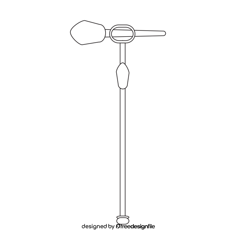 Microphone drawing black and white clipart