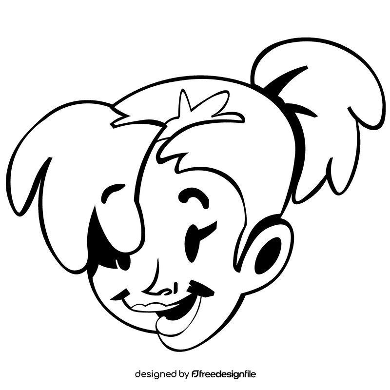Tinker bell face black and white clipart