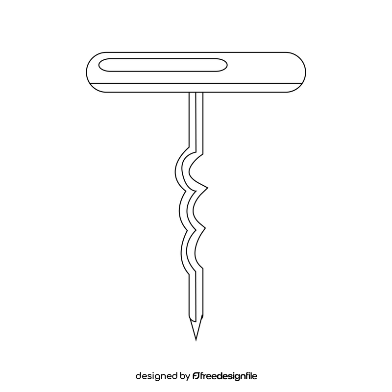 Corkscrew drawing black and white clipart