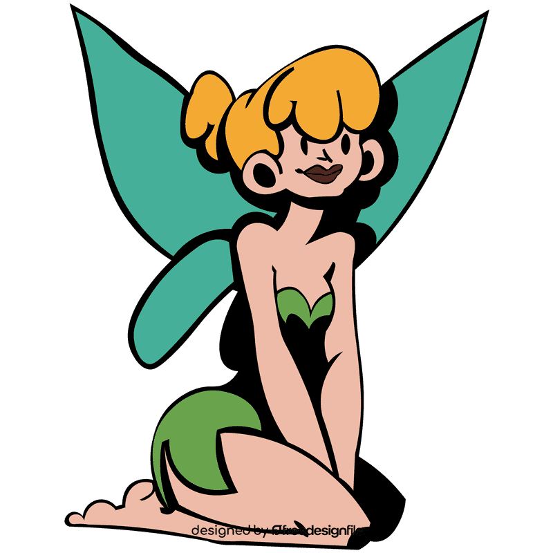 Tinker bell sitting clipart