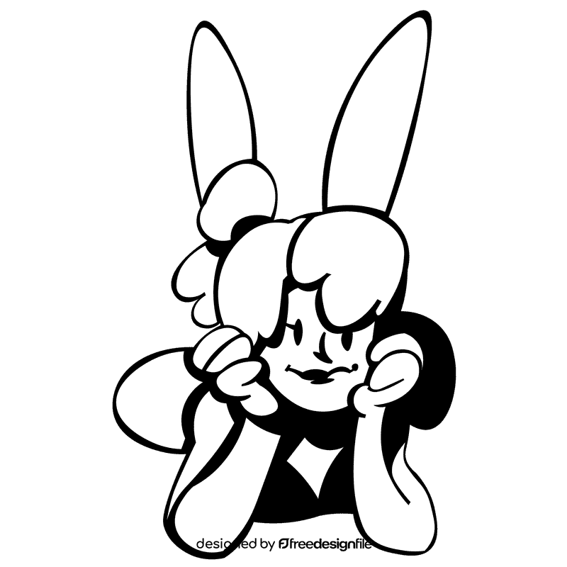 Tinker bell torso black and white clipart