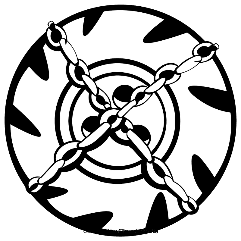 Tire chains black and white clipart