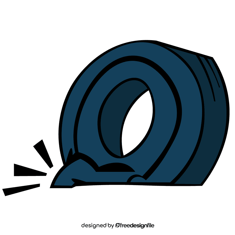 Tire deflated clipart