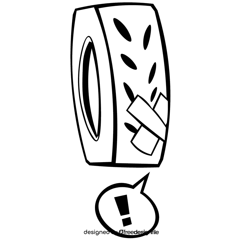Tire patch black and white clipart
