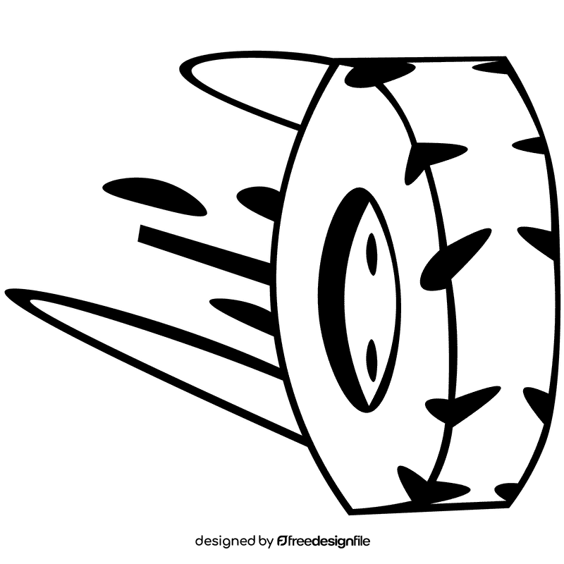Tire speed black and white clipart