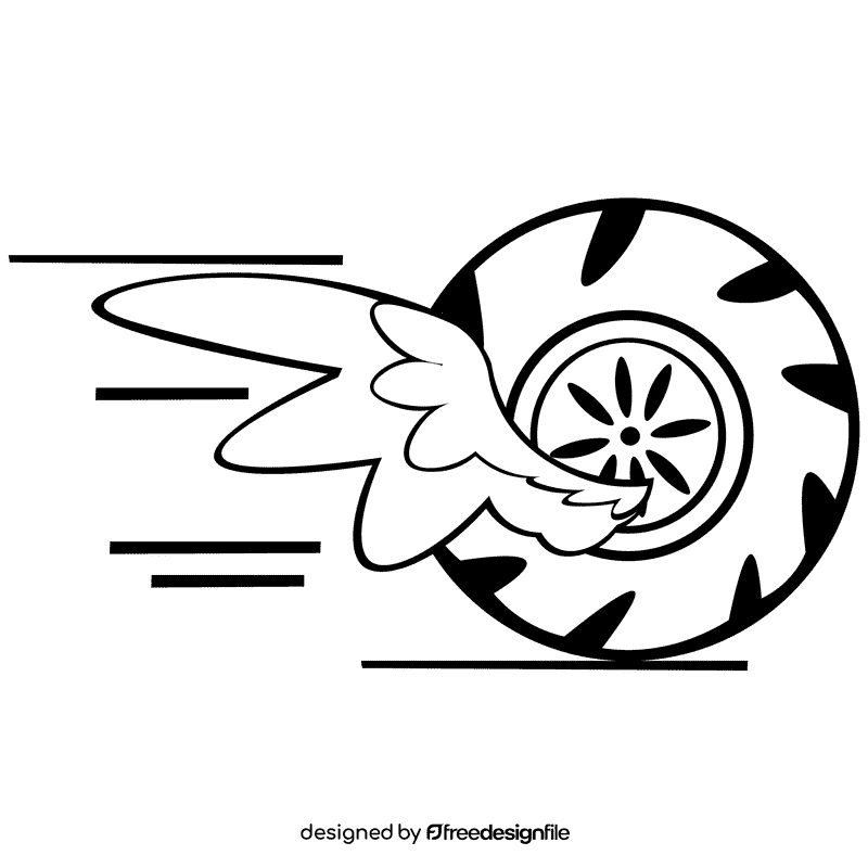 Tire speed black and white clipart