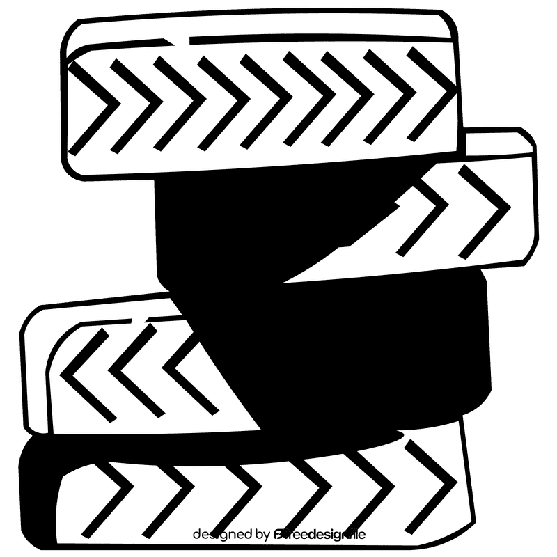 Tire tires black and white clipart