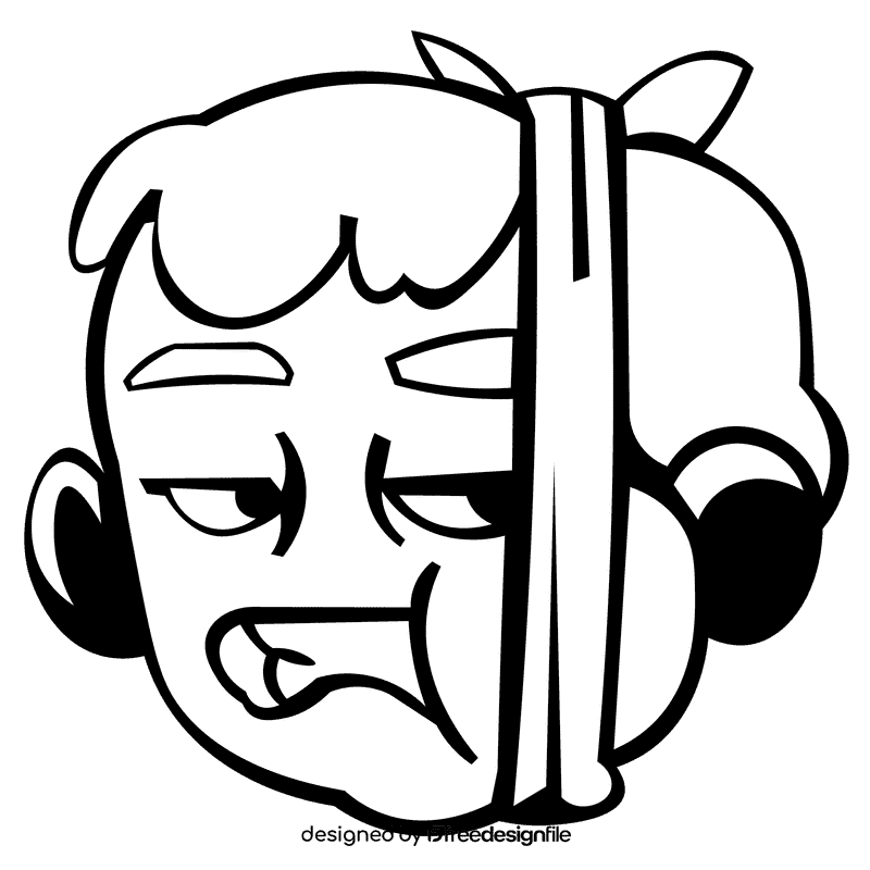 Toothache bandage black and white clipart