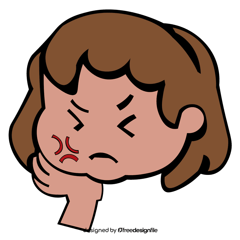 Toothache girl clipart