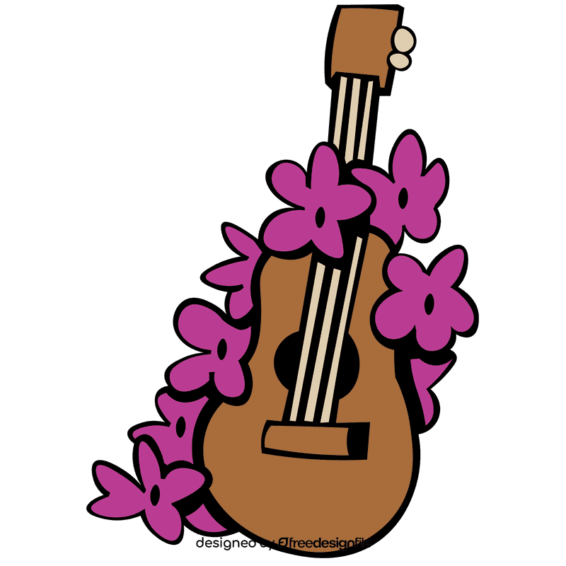 Ukulele flowers clipart