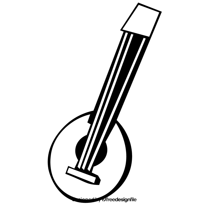 Ukulele green black and white clipart