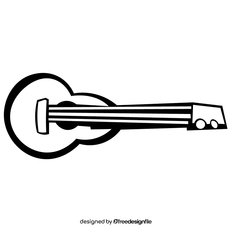 Ukulele red black and white clipart