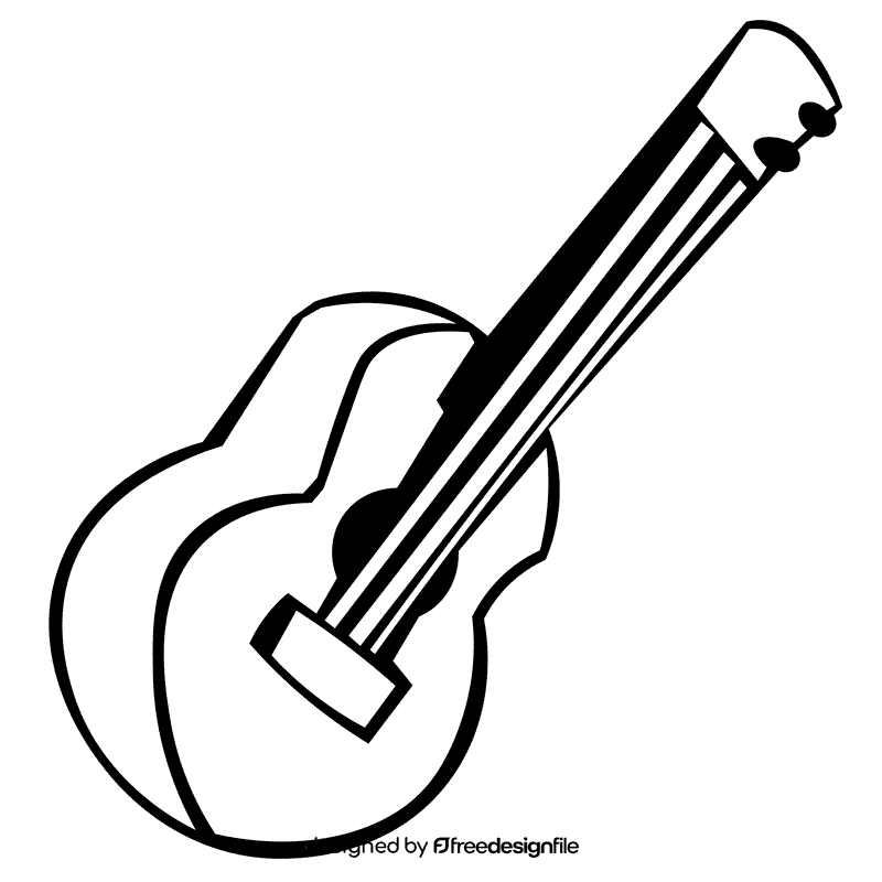 Ukulele standart black and white clipart