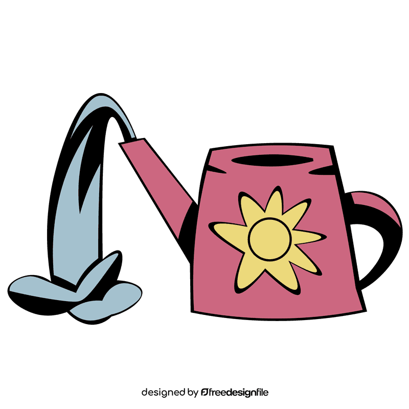 Watering can flower clipart