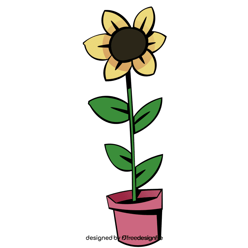 Watering can sunflower clipart