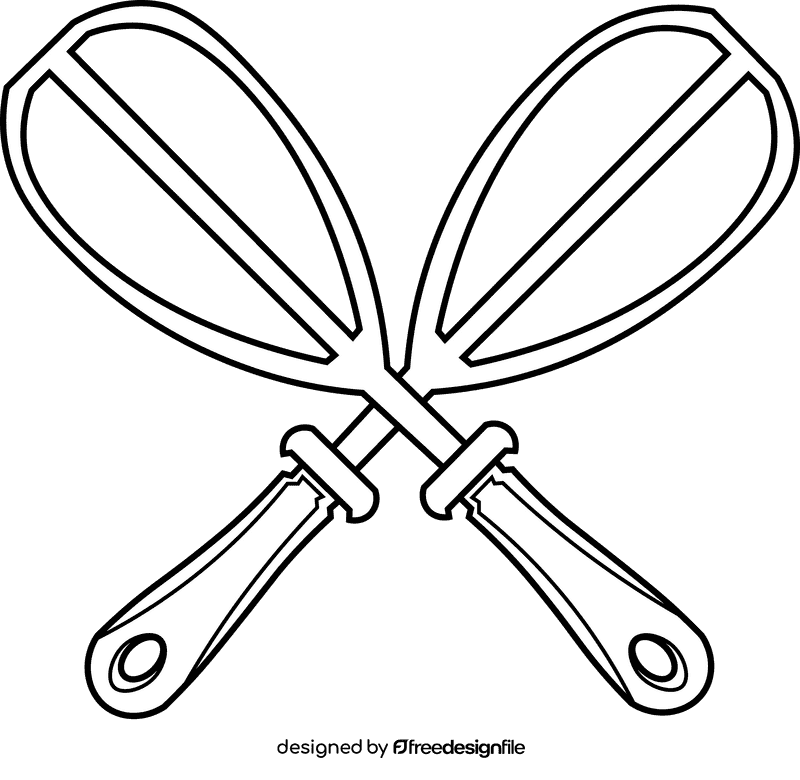 Whisk double black and white clipart