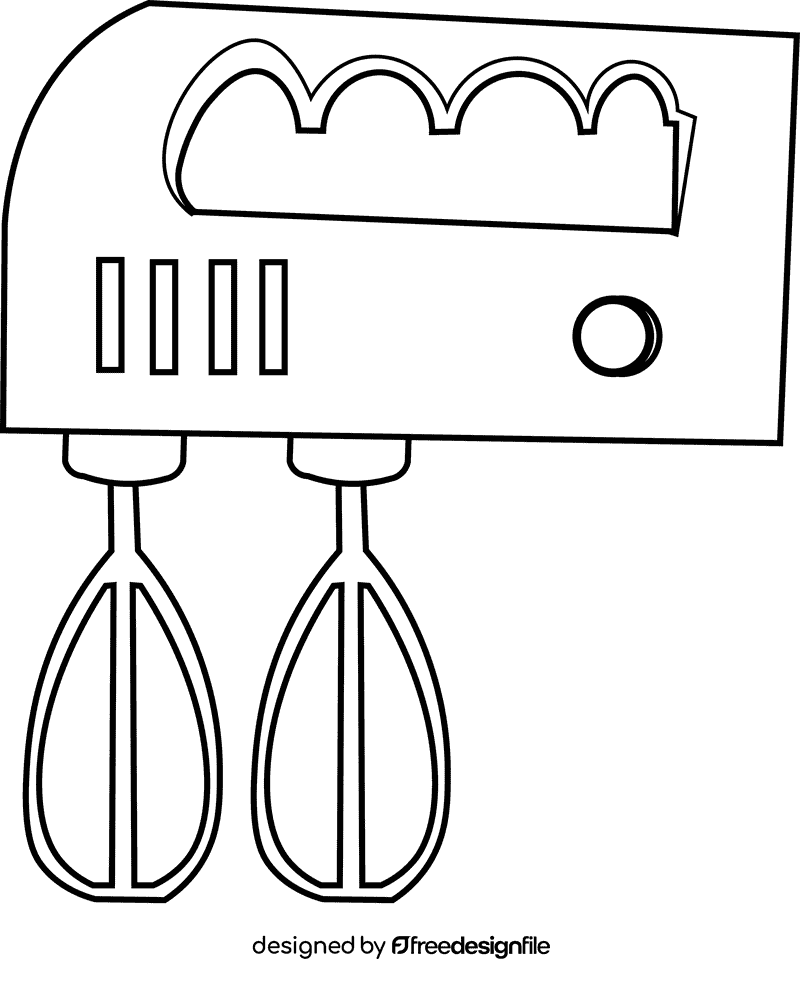Whisk mixer black and white clipart