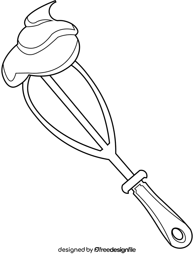 Whisk puree black and white clipart