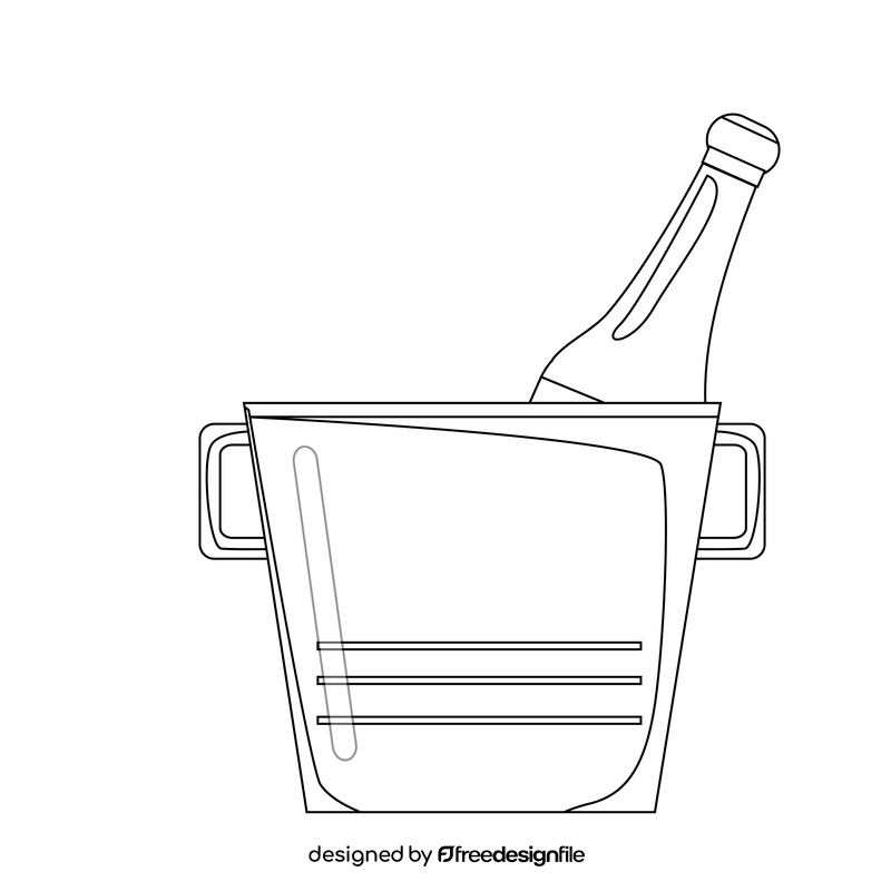 Champagne drawing black and white clipart