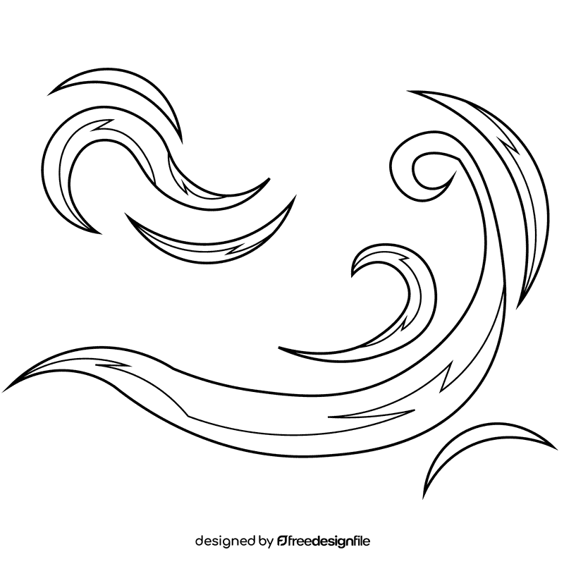 Wind black and white clipart