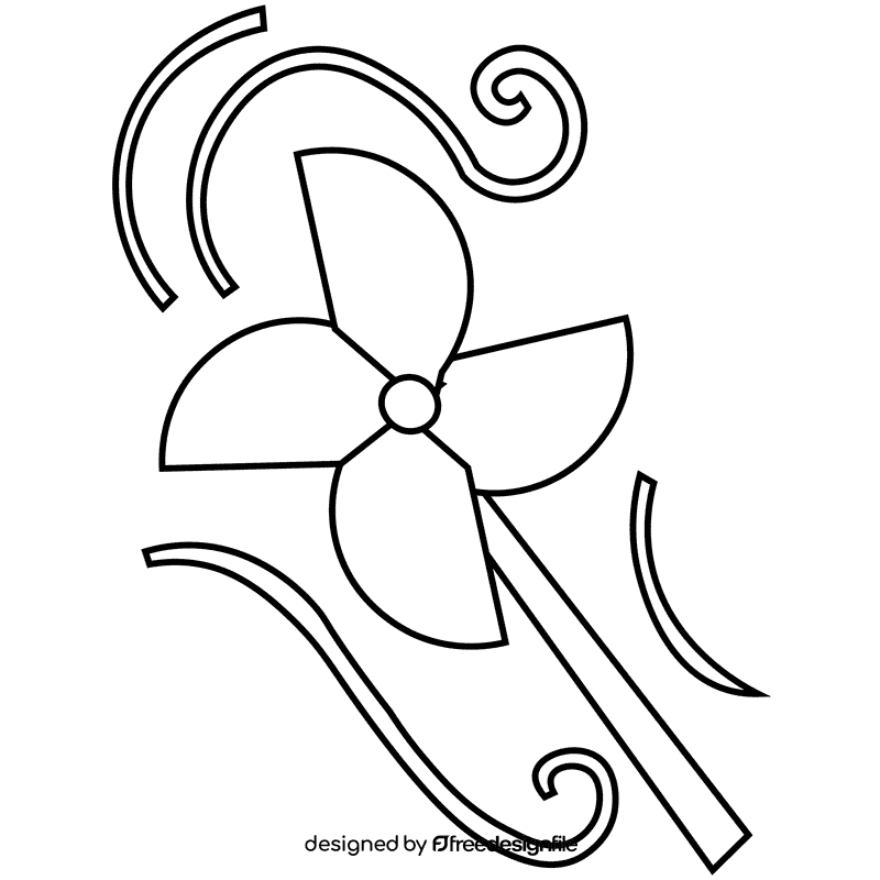 Wind windmill black and white clipart
