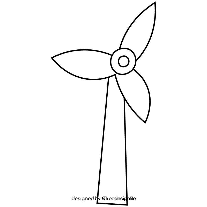 Wind windmill black and white clipart