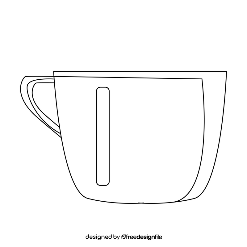 Coffee cup drawing black and white clipart