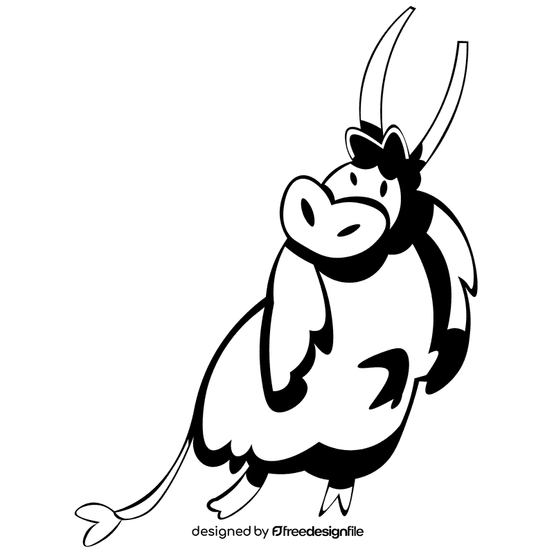 Yak dreamy black and white clipart