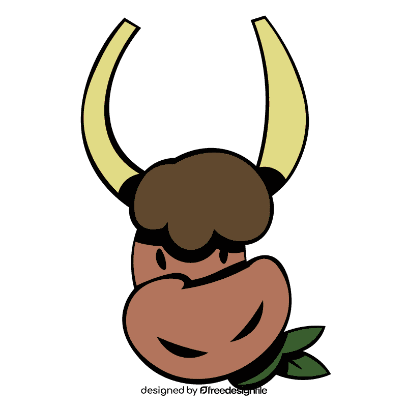 Yak eating clipart