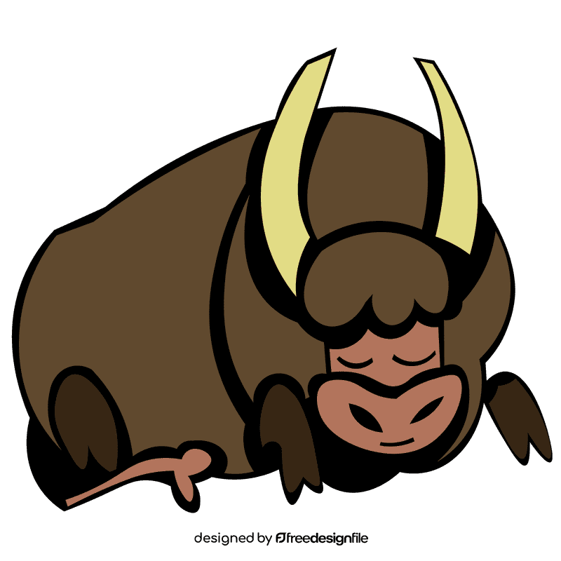 Yak sleeping clipart