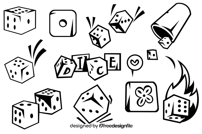 Dice black and white vector