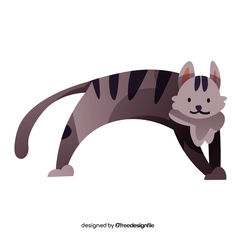 Gray cat playing clipart