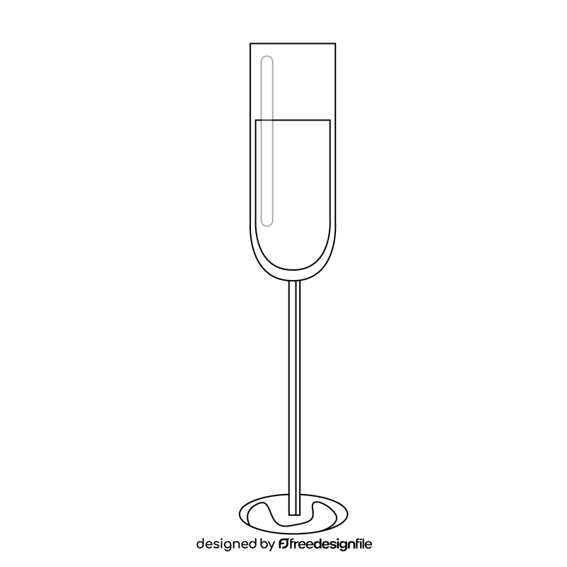 Wine glass drawing black and white clipart