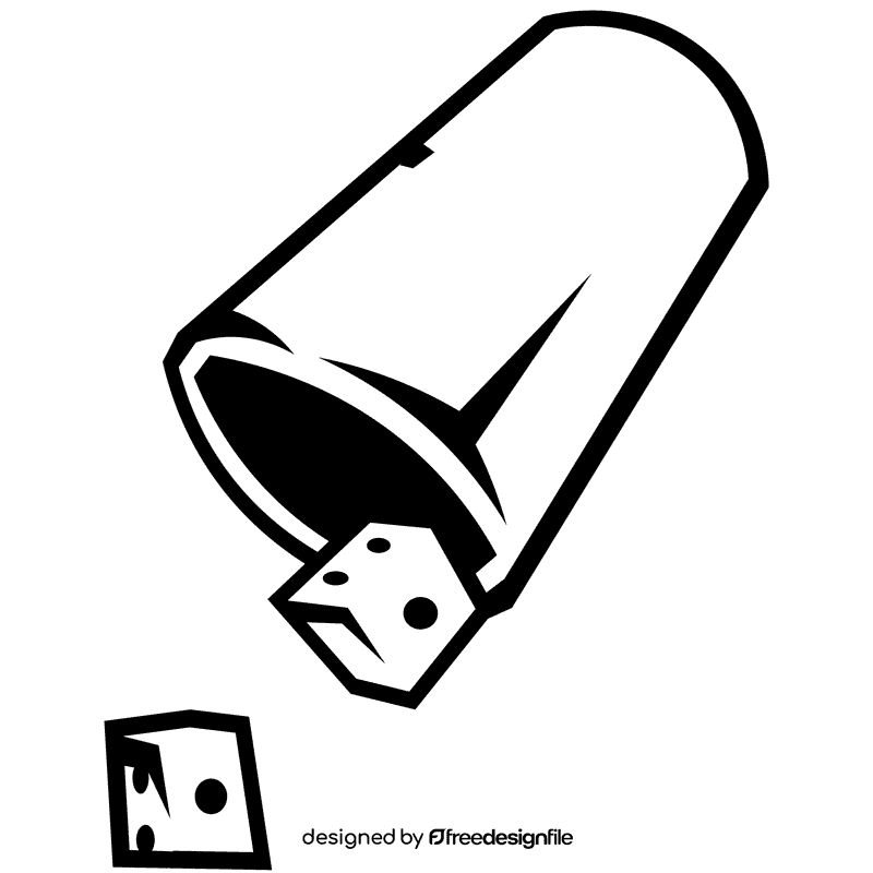 Dice can black and white clipart