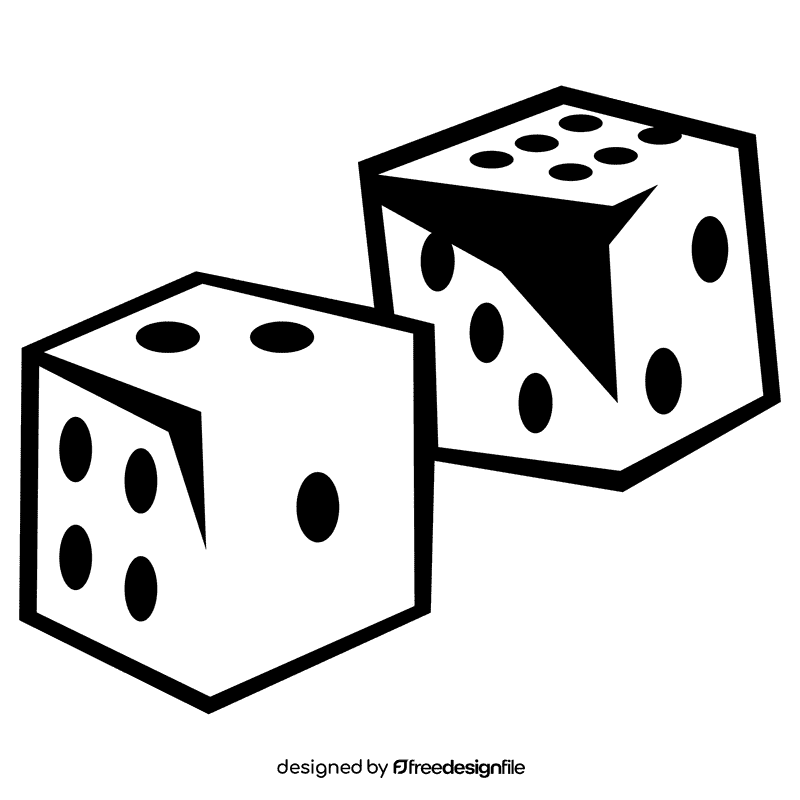 Dice couple black and white clipart