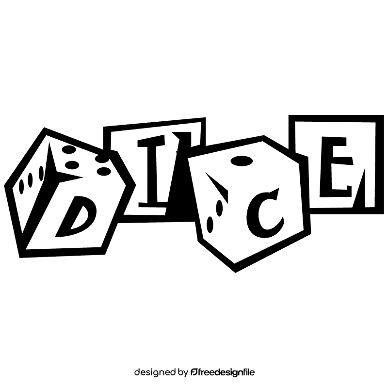 Dice black and white clipart