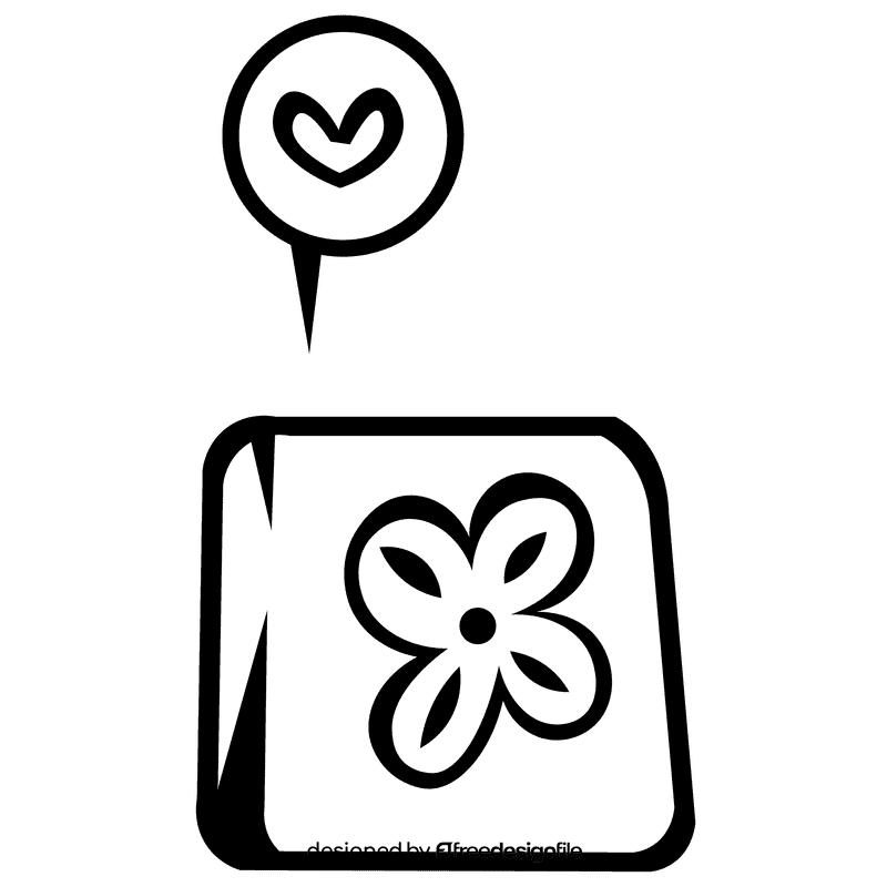 Dice heart black and white clipart