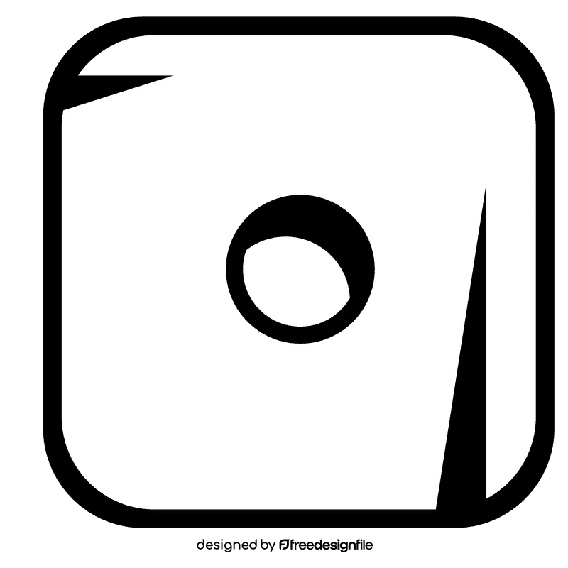 Dice one black and white clipart