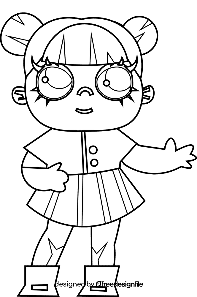 Lol surprise blue black and white clipart