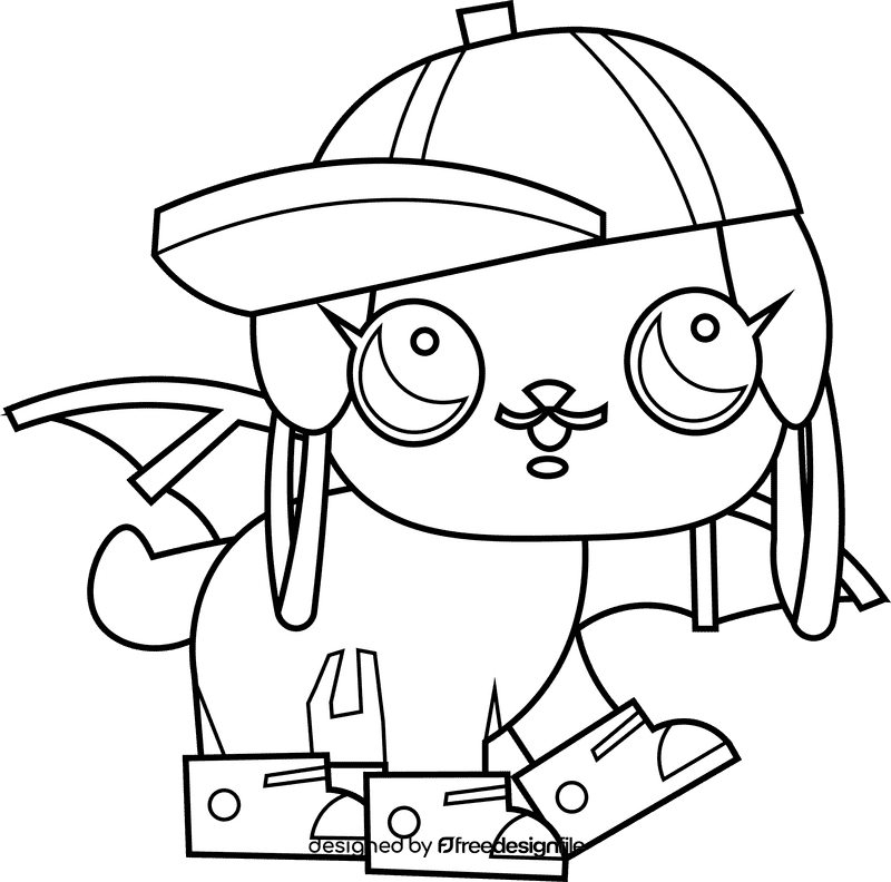 Lol surprise dog black and white clipart